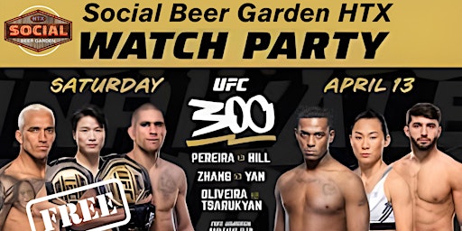 Imagem principal de UFC 300: Pereira vs Hill Watch Party in Houston, TX at Social Beer Garden