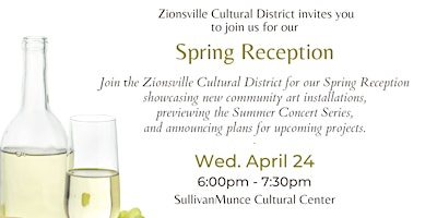 Spring Reception - Zionsville Cultural District primary image