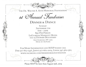 W.K. Memorial Foundation 1st Annual Fundraiser Dinner and Dance primary image