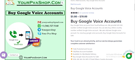 Buy Google Voice Account 100 GV Free USA Phone Verified