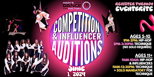 Primaire afbeelding van Competition and Influencer Team Auditions 2024