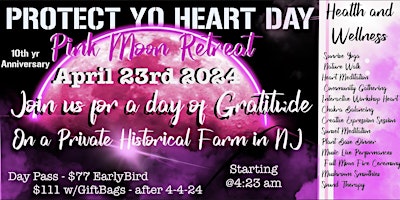 Imagem principal do evento Protect Yo Heart Day PINK MOON Retreat