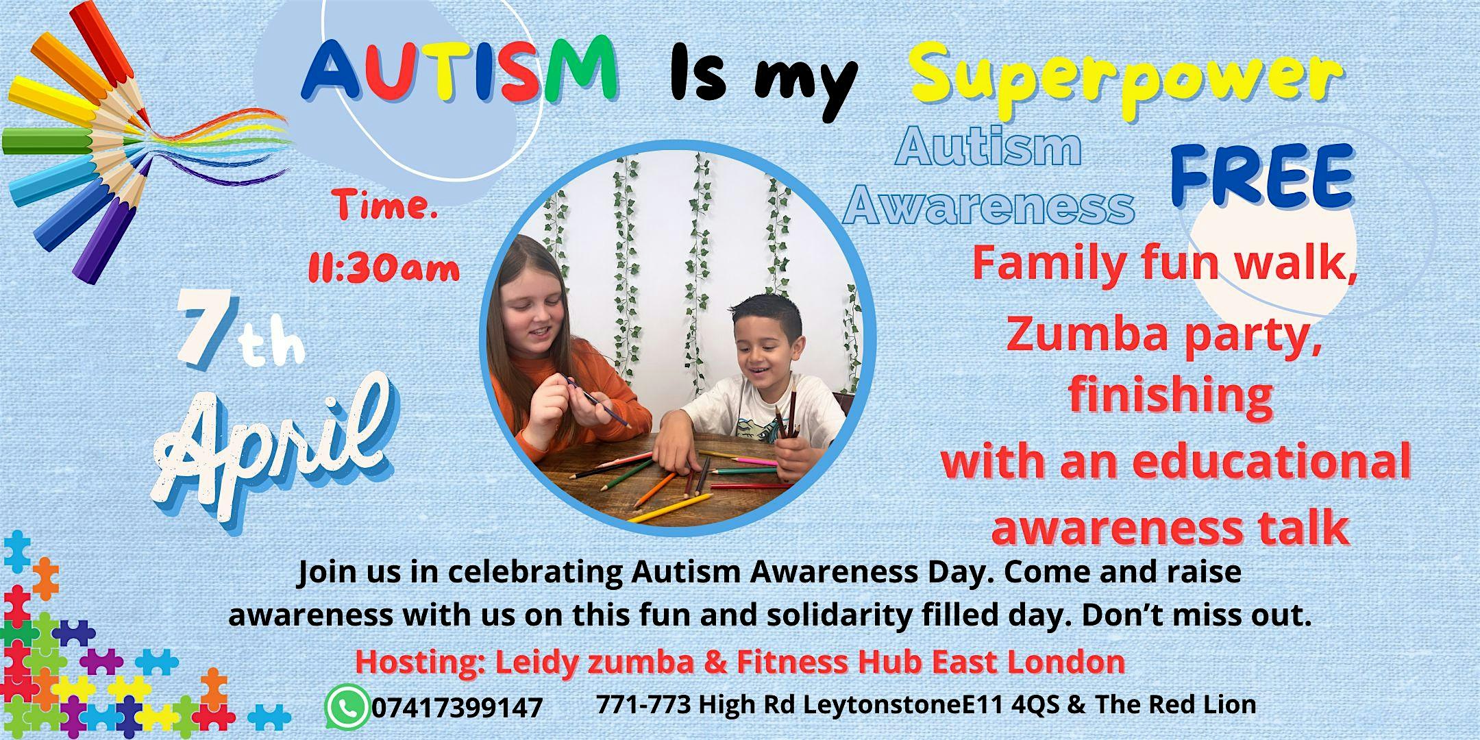 Family Autism Awareness Day:  Fun Walk, Zumba and Talk, 7 April | Event in London | AllEvents.in