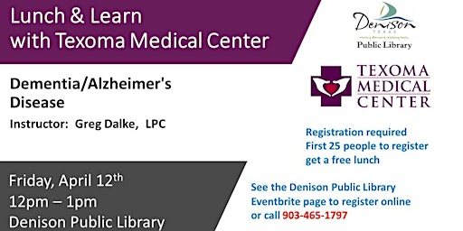 Lunch & Learn with TMC - Dementia and Alzheimer's primary image
