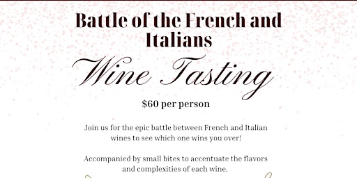 Battle of the French and Italians Wine Tasting primary image