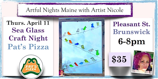 Image principale de Sea Glass Craft Night at Pats Pizza, Brunswick