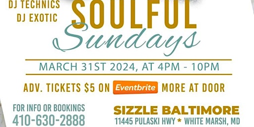 Imagem principal de Sizzle’s Soulful Sundays Day Party  Adv. Tix: $5