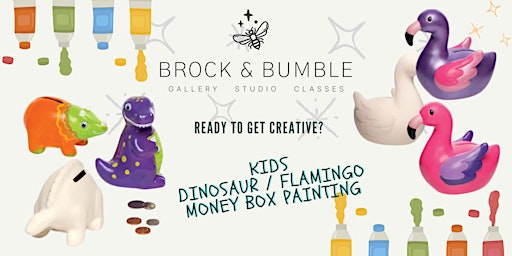 Imagen principal de Ceramic Dinosaur / Flamingo Money Box Painting