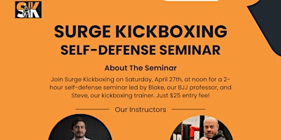 Hauptbild für Surge Kickboxing Self-Defense Seminar