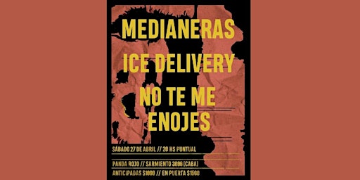 Imagem principal do evento Medianeras + No Te Me Enojes + Ice Delivery