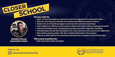 Automotive Mentorship's Closer School primary image