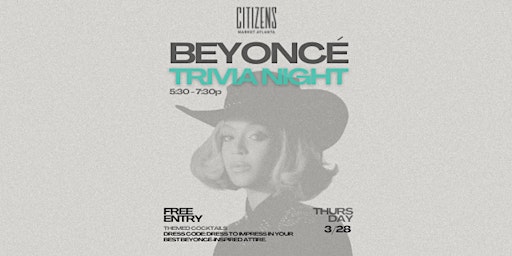 Beyoncé Trivia Night and Cocktail Party primary image