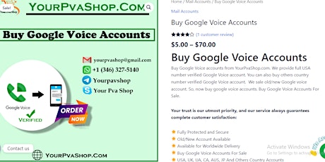 Buy Google Voice Accounts- 100% verified | topsmmarket