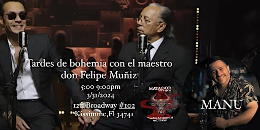 Imagem principal do evento Tarde de Bohemia con el Maestro Don Felipe Muñiz