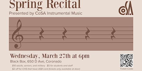 Hauptbild für Coronado School of the Arts Presents: Instrumental Music Performance