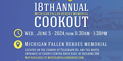 Imagem principal de 18th Annual Michigan Fallen Heroes Memorial Cookout