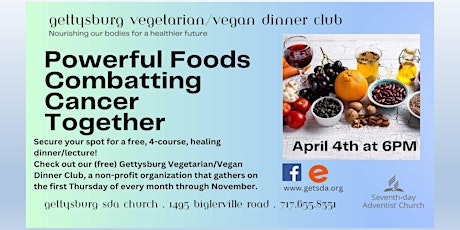 Free Dinner & Lecture - Foods that Fight Cancer