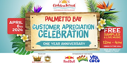 Golden Krust Palmetto Bay One Year Anniversary primary image
