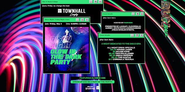 DISCO NIGHT GLOW IN THE DARK PARTY AT RUN IT BACK FRIDAYS