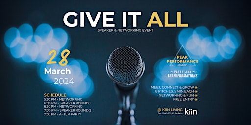 Image principale de GIVE IT ALL Speaker & Networking - Season 2!