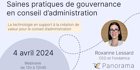 Webinaire - Saines pratiques de gouvernance en conseil d’administration