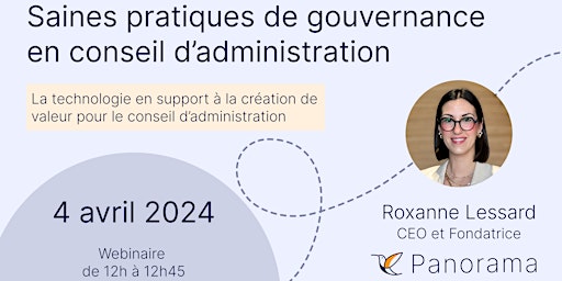 Hauptbild für Webinaire - Saines pratiques de gouvernance en conseil d’administration