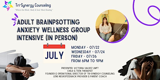 Primaire afbeelding van Adult Brainpsotting Anxiety Wellness Group Intensive (in person)