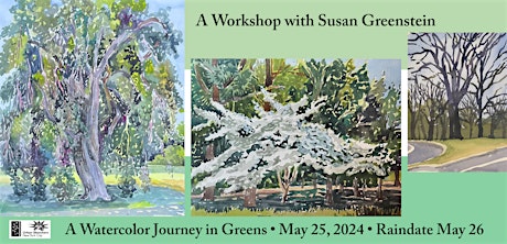 Imagem principal de NYC Urban Sketchers -Susan Greenstein:  A Watercolor Journey in Greens