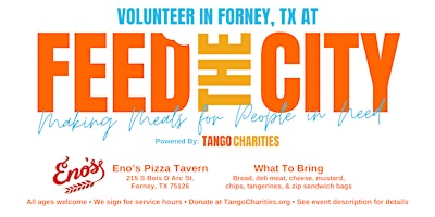 Image principale de Feed The City Forney: Making Meals for People In Need