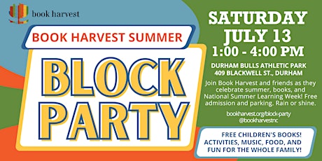 Book Harvest's Summer Block Party