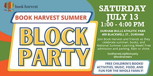 Imagem principal do evento Book Harvest's Summer Block Party