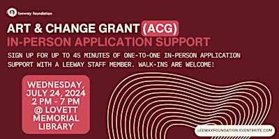 Immagine principale di 7/24 Art and Change (ACG) Application Support (In Person) 