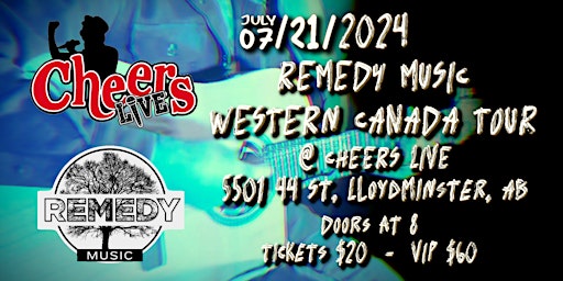 Imagem principal do evento 2024 Remedy Music Western Canada Tour at CHEERS LIVE