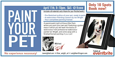 PAINT YOUR PET - at Krave After Dark, 11 April 2024, 8pm to 10pm