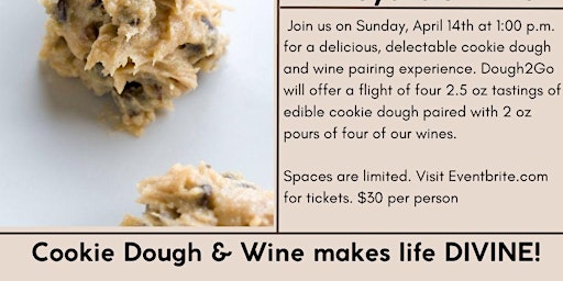 Imagem principal do evento Dough2Go and Troutman Vineyards presents a Cookie Dough & Wine Pairing