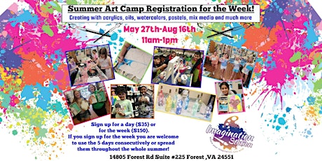 Summer Art Camp 5 Days @ Imagination Station Studio