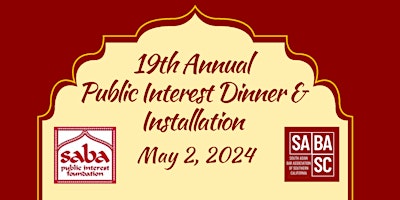 Primaire afbeelding van SABA  PIF and SABA-SC 19th Annual Public Interest Dinner & Installation