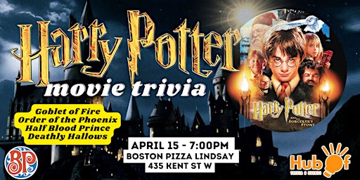 Imagem principal do evento HARRY POTTER Trivia Night - Movies 4-7 - Boston Pizza (Lindsay)