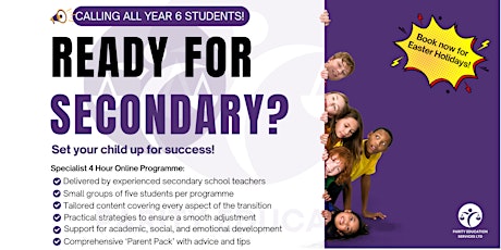 Starting 9th April - Secondary School Transition Programme