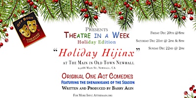 Imagen principal de Theatre in a Week: The Holiday Edition presented by Theatre in a Week