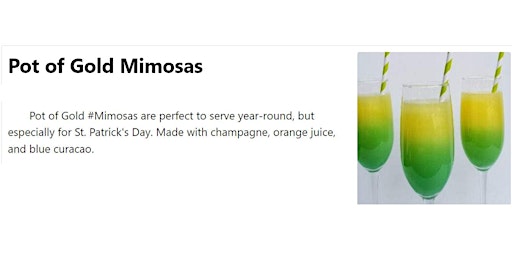 Image principale de Celebrate Nat'l Mimosa Day, Lots of Festive Flavors @ Katie Mc's Irish Pub!