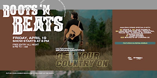 Imagen principal de GET YOUR COUNTRY ON AT BOOTS N BEATS PERFORMANCE BY MORGAN GRIFFITHS
