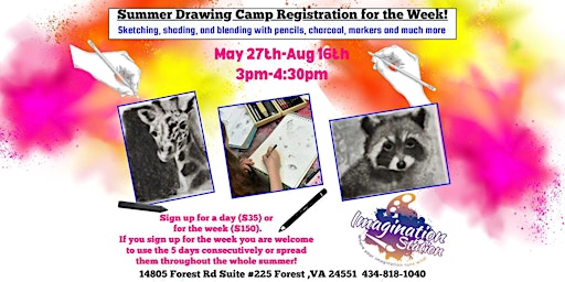 Image principale de Summer Drawing Camp 5 Days @ Imagination Station Studio