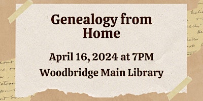 Genealogy from Home primary image