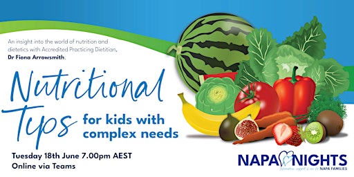 Imagem principal do evento NAPA Nights: Nutritional Tips for Kids with complex needs