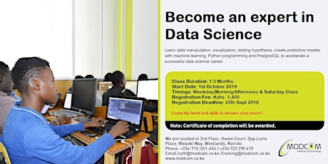 Image principale de Become an Expert in Data Science