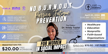 Passion Fatigue Prevention Workshop for Women in Social Impact (Virtual)