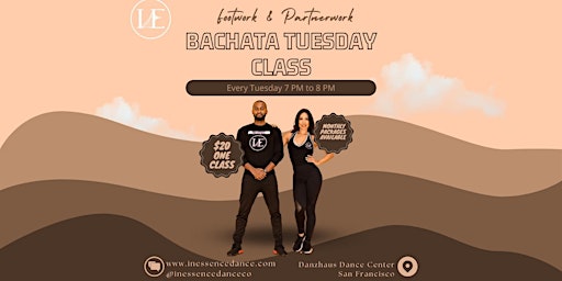 Primaire afbeelding van Bachata Tuesday Intermediate Class  & Packages-April