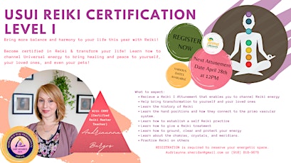 April 28th Reiki Level I Training (Usui Method)