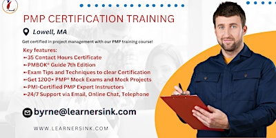 Primaire afbeelding van PMP Exam Prep Certification Training Courses in Lowell, MA